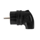 Вилка угловая каучук с/з 2P+PE 230V 16А IP44 Черная DYNEL DY-01-01-002