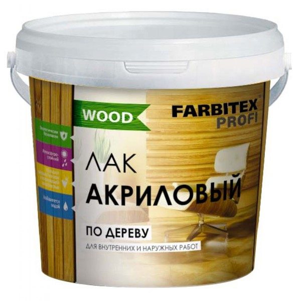 Лак акриловый универсальный по дереву 0,9л FARBITEX ПРОФИ