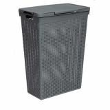 Корзина пластиковая для белья 50л 450*260*615мм узкая Серая Лофт Violet 5650018