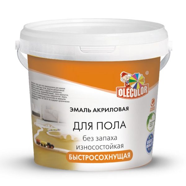 Эмаль акриловая для пола желто-коричневая 1кг OLECOLOR