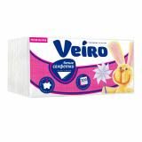Салфетки бумажные 24*24 200шт белые Premium Veiro
