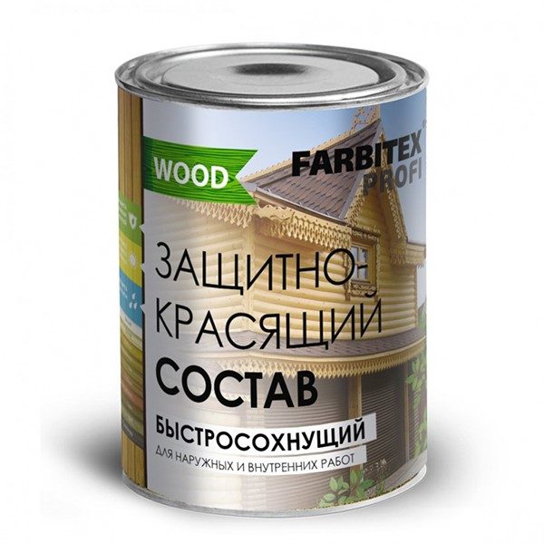 Состав защитно-красящий быстросохнущий Бесцветный 9л FARBITEX ПРОФИ GOOD FOR WOOD