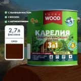 Состав защитно-красящий 3в1 КАРЕЛИЯ EXTRA Орех 2,7л FARBITEX PROFI WOOD EXTRA