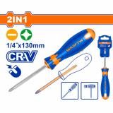 Отвертка двухсторонняя PH2+SL6.5x130мм WADFOW WSS45M3