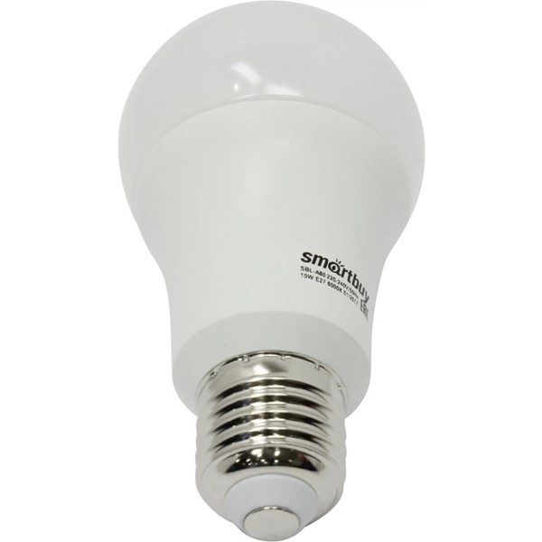 Лампа светодиодная 230В-15Вт E27 Груша А60 6000К Smartbuy