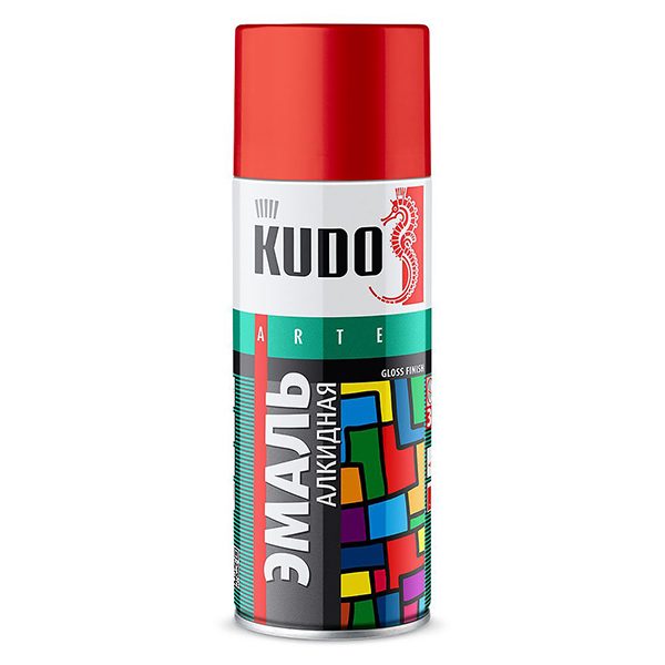 Эмаль аэрозоль красная 520мл KUDO