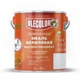 Эмаль акриловая высокоглянцевая универсальная белая 3,0кг Олеколор