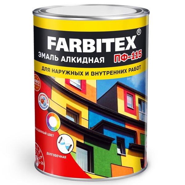 Эмаль ПФ-115 алк. голубая 5.0кг FARBITEX