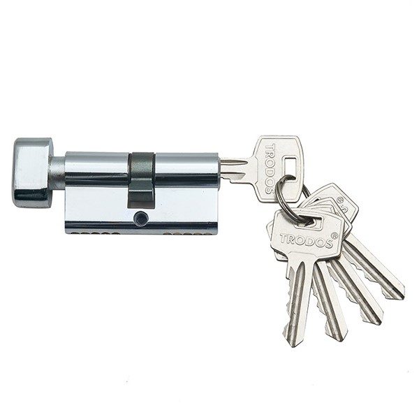 Цилиндровый механизм с вертушкой ЦАМ ЦМВ 60mm (25+10+25) CP хром 5кл 208085