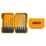 Набор сверл и буров по бетону 3,4,5,6,8,10/5,6,8,10,12 11шт INGCO INDUSTRIAL AKDL31101