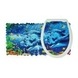 Сиденье для унитаза ПП Делюкс 37*45см + коврик SPA 70*36 Дельфины
