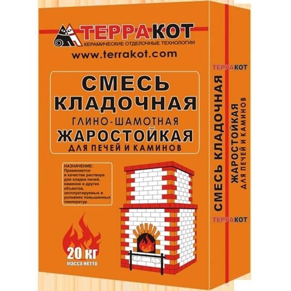 Смесь кладочная глино-шамотная жаростойкая 5кг Терракот