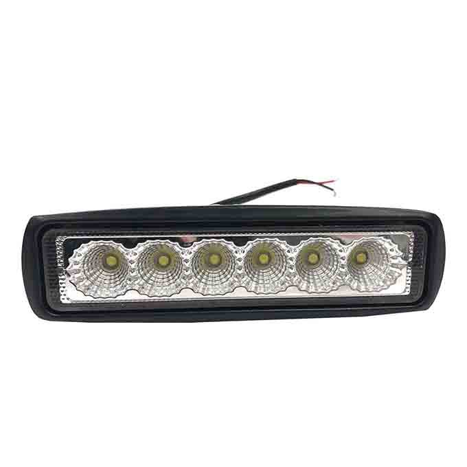 Фара противотуманная диодная (6 LED) 12/24V, 18W, алюминиевый корпус, 156*42*40 узкая прямоугольная