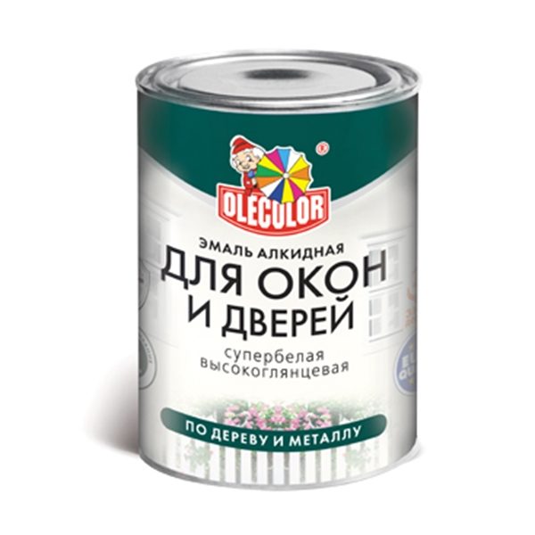 Эмаль ПФ-115 алк. белая для окон и дверей 0,9кг OLECOLOR