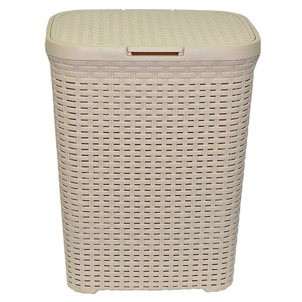 Корзина пластиковая для белья 60л 346*445*560мм Латте РОТАНГ Violet 186020