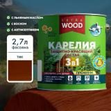 Состав защитно-красящий 3в1 КАРЕЛИЯ EXTRA Тик 2,7л FARBITEX PROFI WOOD EXTRA