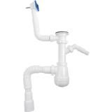 Сифон для умывальника 1 1/2"х40 с отводом с/м и переливом с г.т. 40х50 Aquant B0010-25-MR