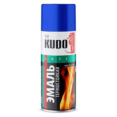 Эмаль аэрозоль термостойкая белая 520мл KUDO