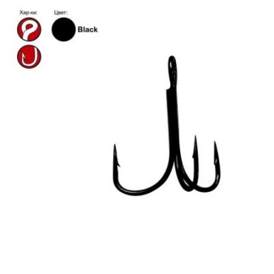 Крючок тройник №08 Gamakatsu TREBLE 17Black (цена за 1шт)