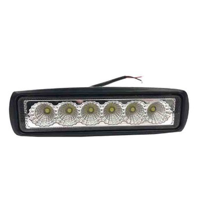 Фара противотуманная диодная (6 LED) 12/24V, 18W, алюминиевый корпус, 156*42*40 узкая прямоугольная